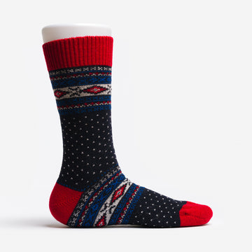 Wool Wear Scandi Knit Navy Socks